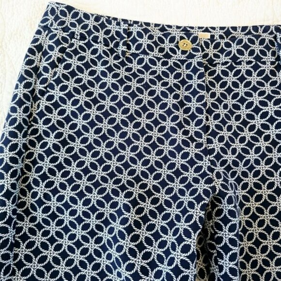 Michael Kors Women's Dress Pants Size 6 Navy Blue White Nautical Straight Leg - Picture 5 of 14